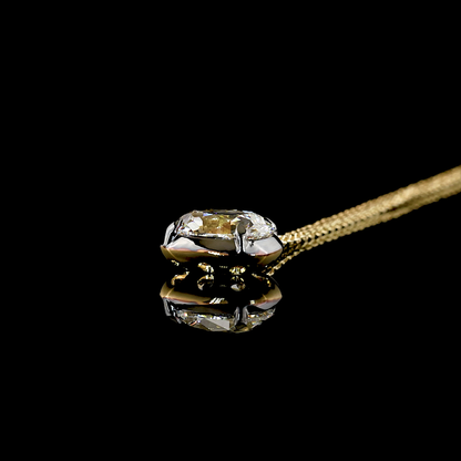 2.62 CT Antique Cushion Lab Grown Diamond Solitaire Necklace Pendant 18" (F Color and VS1 Clarity)