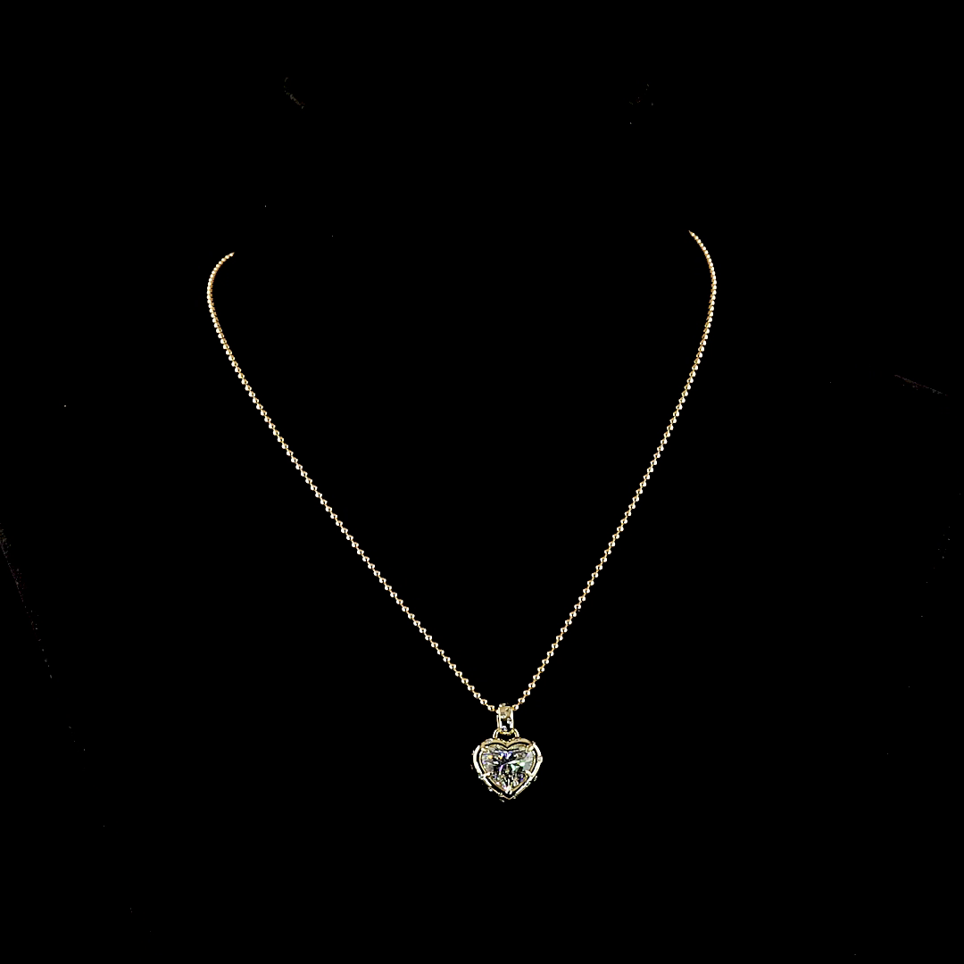 3.20 CTTW Heart Lab Diamond Special Necklace Pendant (F Color and VS1 Clarity)