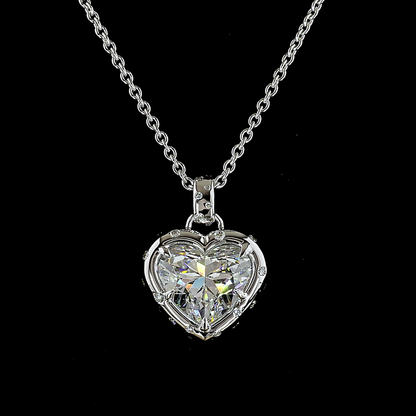 5.45 CTTW Heart Lab Grown Diamond Special Necklace Pendant 17" (E Color and VS1 Clarity)