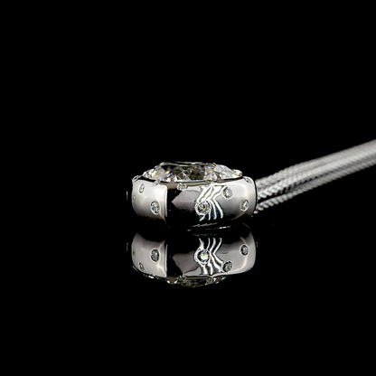 5.45 CTTW Heart Lab Grown Diamond Special Necklace Pendant 17" (E Color and VS1 Clarity)
