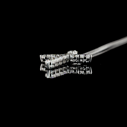 1.09 CTTW Round Lab Diamond Cross Necklace Pendant (H Color and SI Clarity)