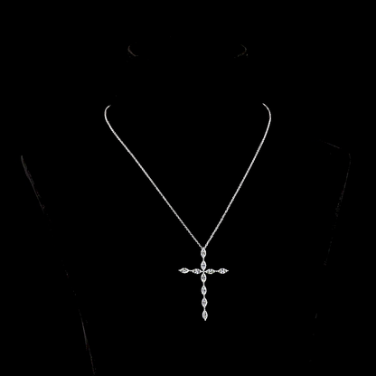 2.05 CTTW Marquise Lab Diamond Cross Necklace Pendant (F+ Color and VS+ Clarity)