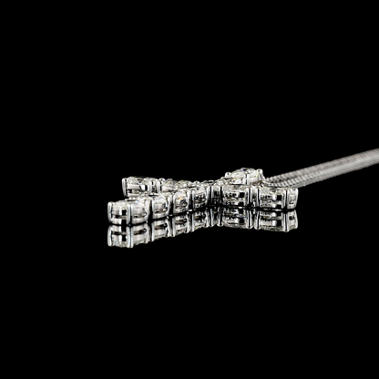 4.13 CTTW Oval Lab Diamond Cross Necklace Pendant (H Color and SI Clarity)