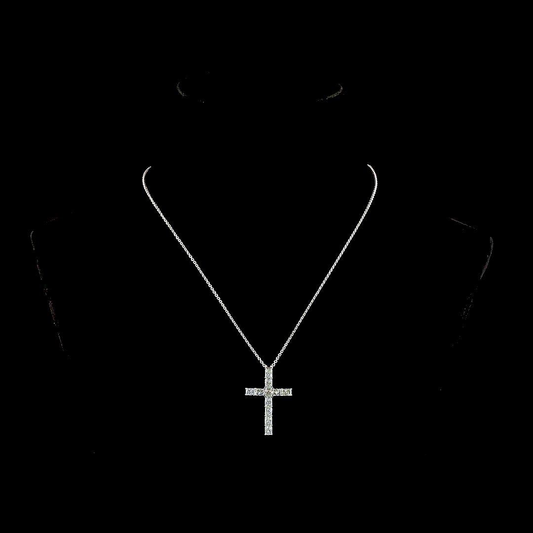 2.30 CTTW Radiant Natural Diamond Cross Necklace Pendant (F Color and VS1 Clarity)