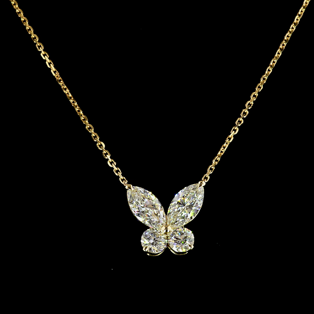 2.06 CTTW Marquise Natural Diamond Special Necklace Pendant 16" (F Color and SI1 Clarity)