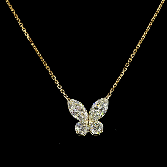 2.06 CTTW Marquise Natural Diamond Special Necklace Pendant 16" (F Color and SI1 Clarity)