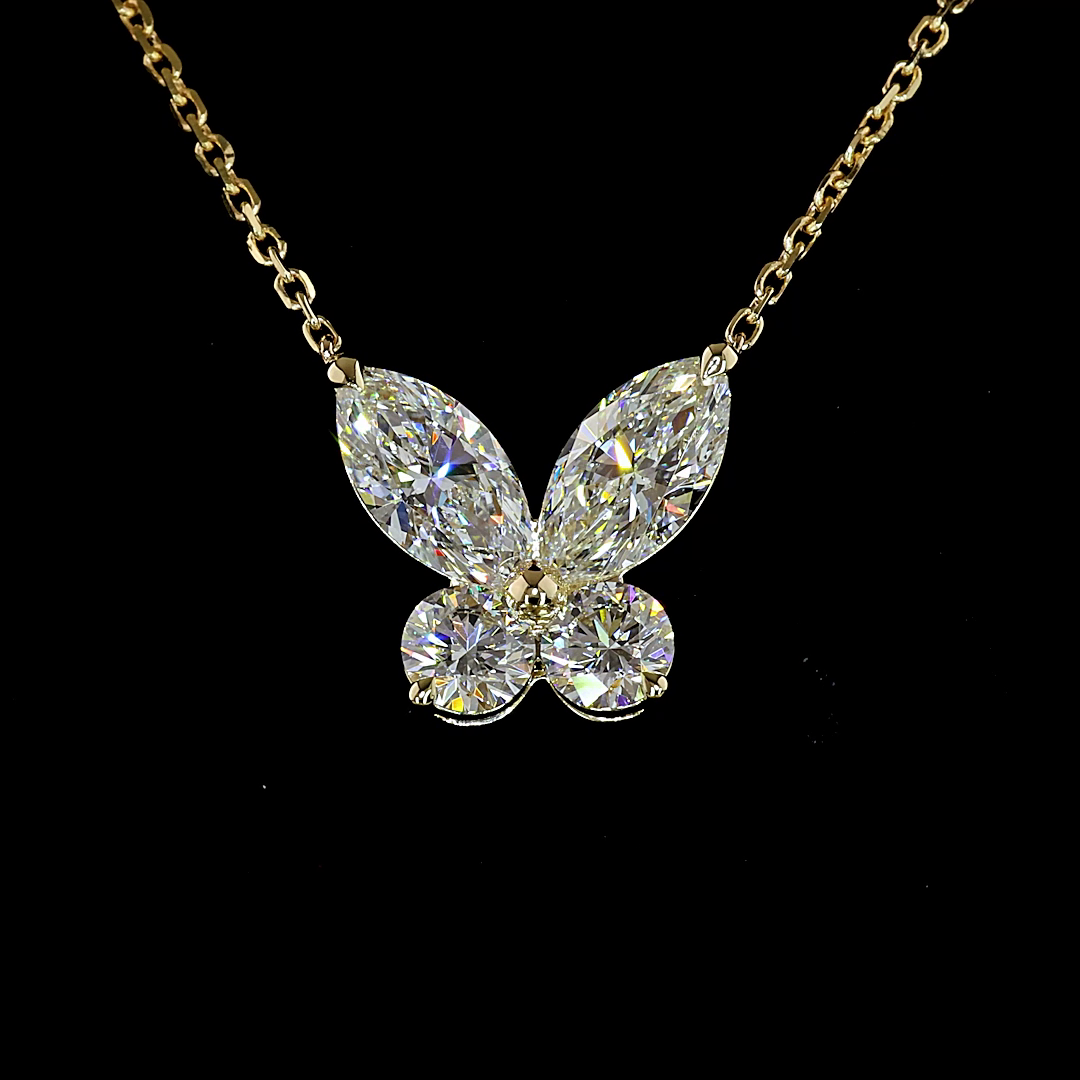 2.06 CTTW Marquise Natural Diamond Special Necklace Pendant 16" (F Color and SI1 Clarity)