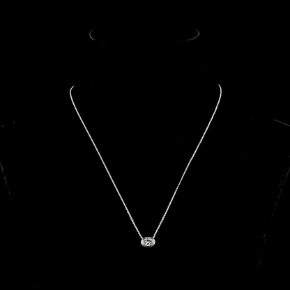 1.00 CT Oval Lab Grown Diamond Solitaire Necklace Pendant 18" (D Color and VVS2 Clarity)