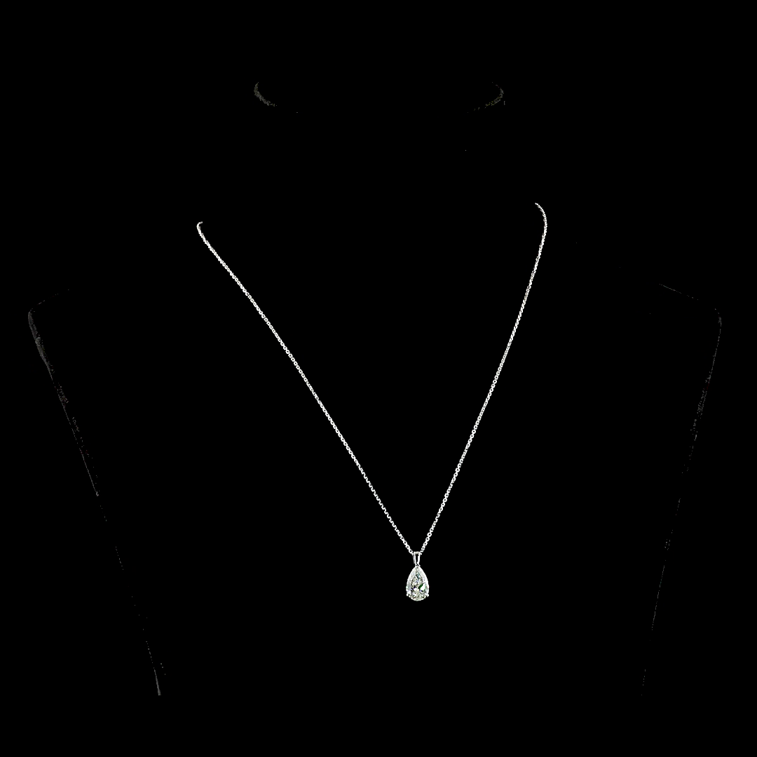 1.56 CT Pear Lab Diamond Solitaire Necklace Pendant (F Color and VVS2 Clarity)
