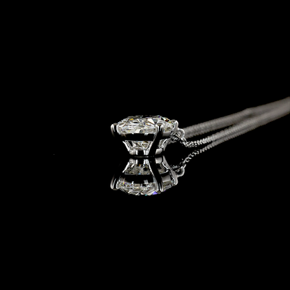 2.03 CT Oval Lab Diamond Solitaire Necklace Pendant (E Color and VS1 Clarity)