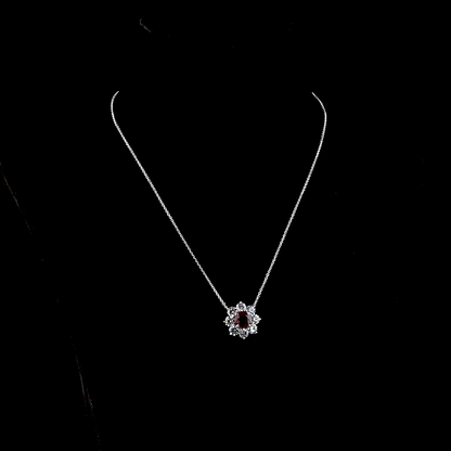 3.25 CTTW Round Lab Diamond Special Necklace Pendant (Rubby Color and VS2 Clarity)