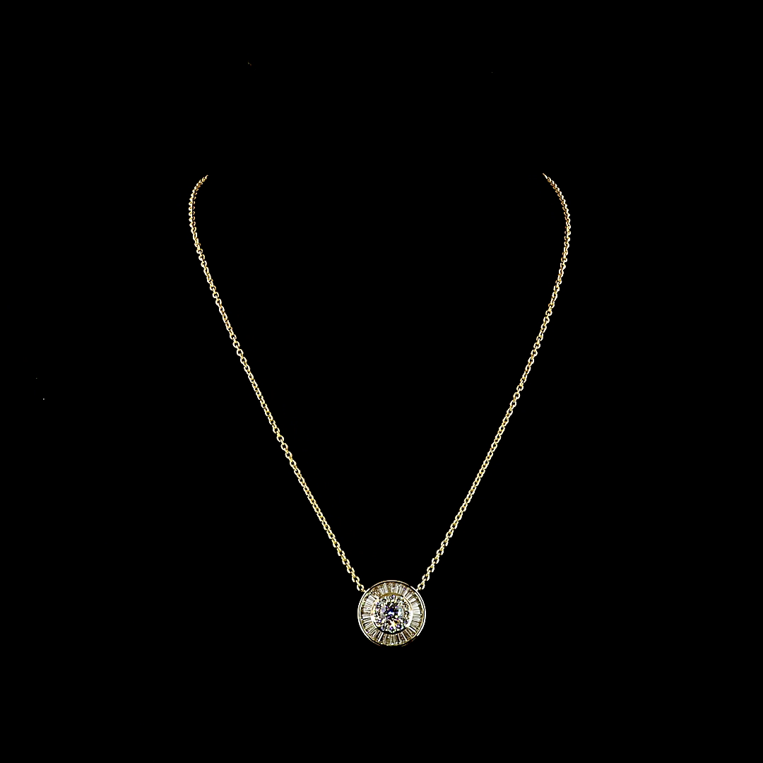 3.09 CTTW Round Lab Grown Diamond Special Necklace Pendant 18" (E Color and VS1 Clarity)