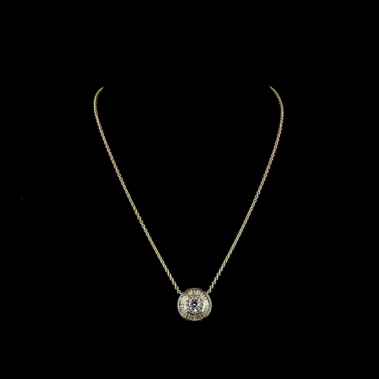 3.09 CTTW Round Lab Grown Diamond Special Necklace Pendant 18" (E Color and VS1 Clarity)