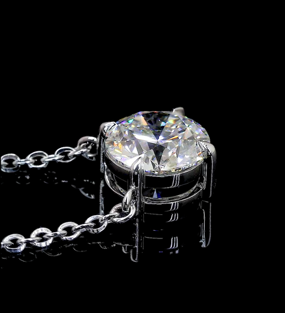 2.04 CT Round Lab Diamond Solitaire Necklace Pendant 18" (E Color and VS1 Clarity)