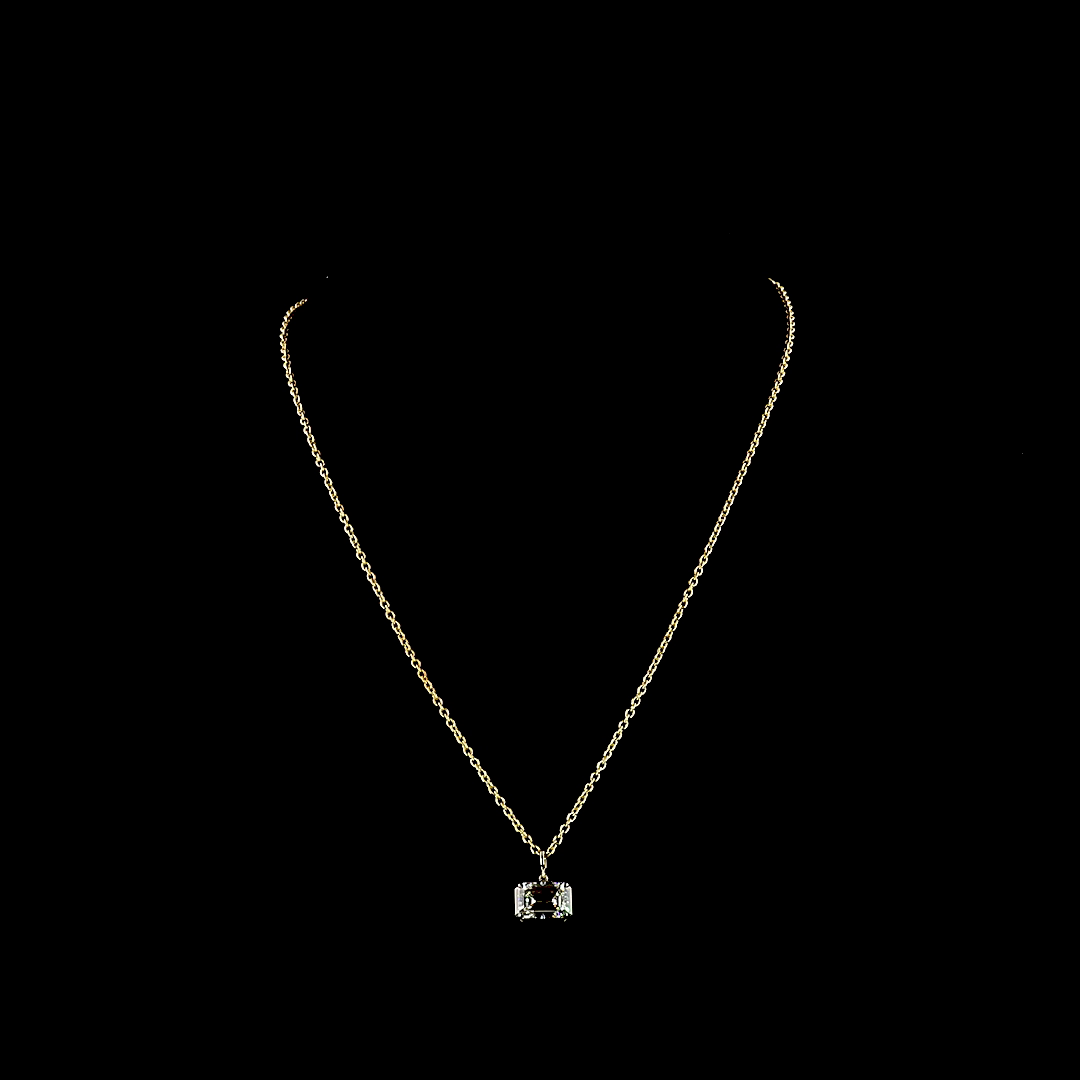3.52 CT Emerald Lab Grown Diamond Solitaire Necklace Pendant 18" (F Color and VS1 Clarity)