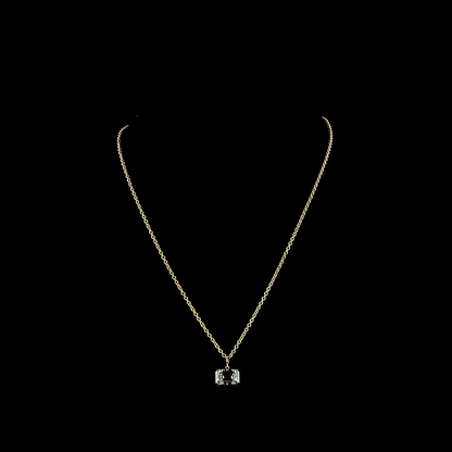 3.52 CT Emerald Lab Grown Diamond Solitaire Necklace Pendant 18" (F Color and VS1 Clarity)