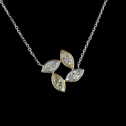 1.04 CTTW Marquise Lab Grown Diamond Special Necklace Pendant 16" (E Color and VS1 Clarity)