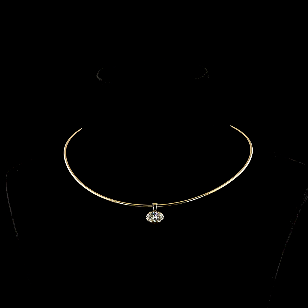 2.05 CT Oval Lab Grown Diamond Solitaire Necklace Pendant 18" (E Color and VVS2 Clarity)