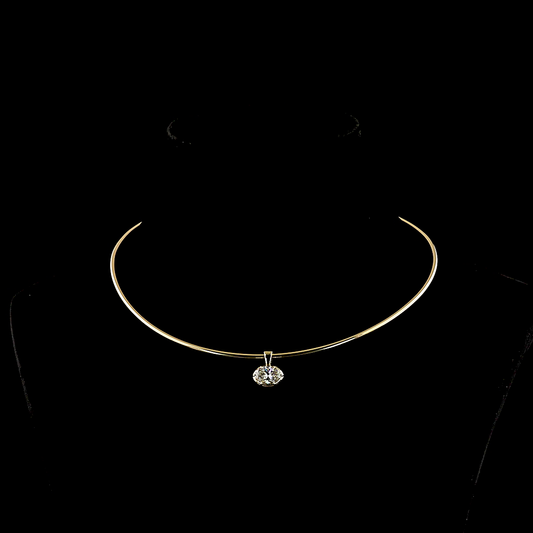 2.05 CT Oval Lab Grown Diamond Solitaire Necklace Pendant 18" (E Color and VVS2 Clarity)