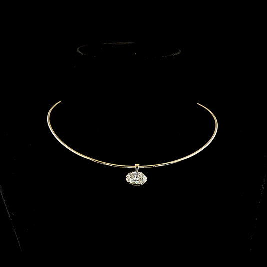3.02 CT Oval Lab Grown Diamond Solitaire Necklace Pendant 15" (F Color and VS1 Clarity)
