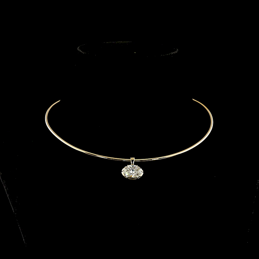 5.10 CT Oval Lab Grown Diamond Solitaire Necklace Pendant 15" (F Color and VVS2 Clarity)