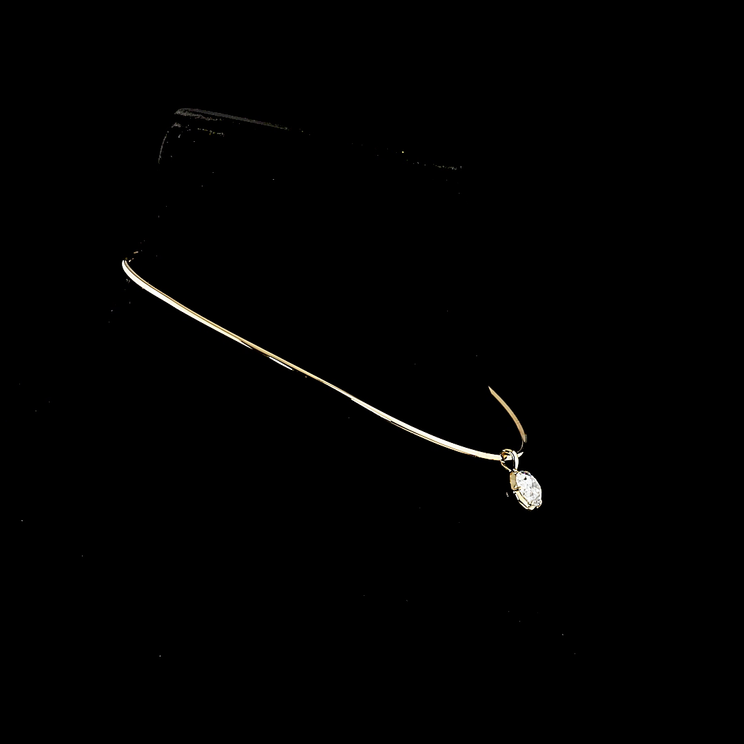 5.10 CT Oval Lab Grown Diamond Solitaire Necklace Pendant 15" (F Color and VVS2 Clarity)