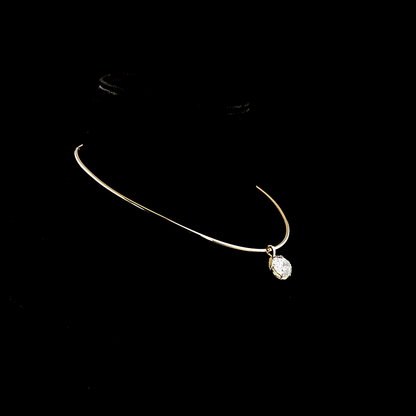 8.09 CT Oval Lab Grown Diamond Solitaire Necklace Pendant 15" (F Color and VS1 Clarity)