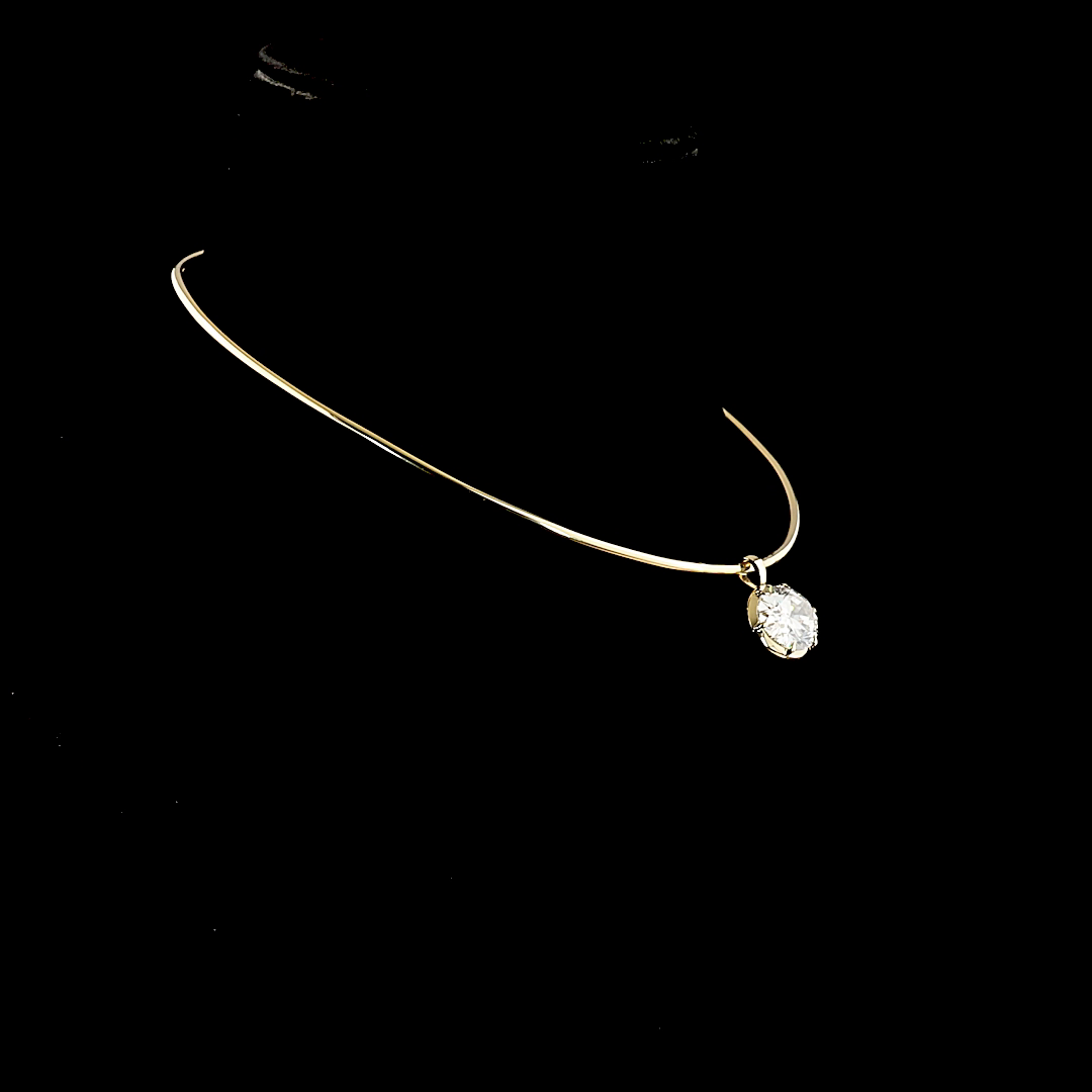 9.08 CT Oval Lab Grown Diamond Solitaire Necklace Pendant 15" (F Color and VS1 Clarity)