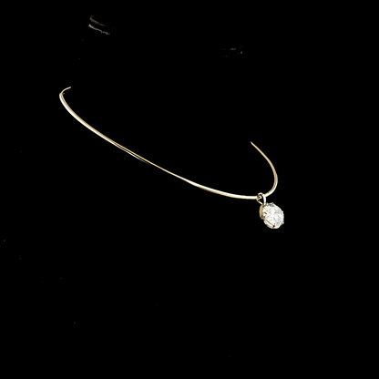 9.08 CT Oval Lab Grown Diamond Solitaire Necklace Pendant 15" (F Color and VS1 Clarity)