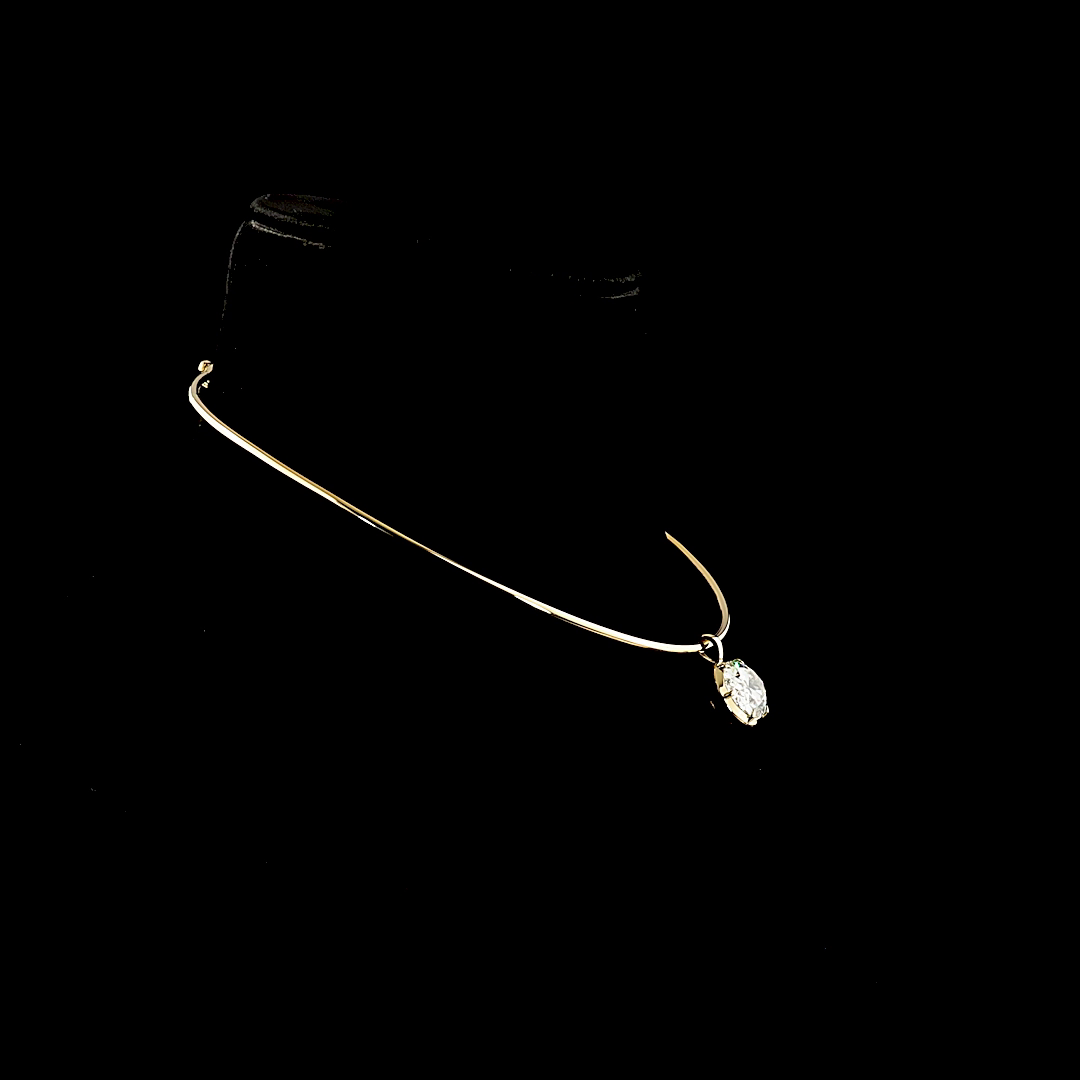 9.53 CT Oval Lab Grown Diamond Solitaire Necklace Pendant 15" (F Color and VS1 Clarity)