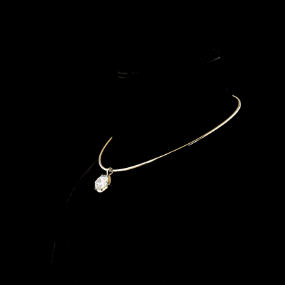9.53 CT Oval Lab Grown Diamond Solitaire Necklace Pendant 15" (F Color and VS1 Clarity)