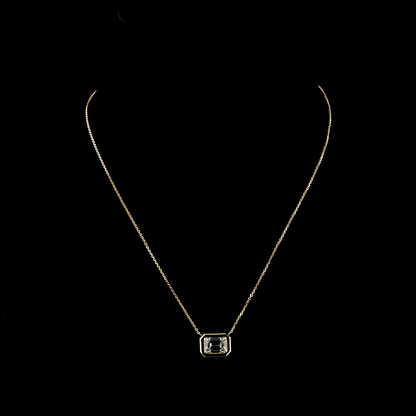 2.00 CT Emerald Lab Grown Diamond Solitaire Necklace Pendant 16.5" (E Color and VS1 Clarity)