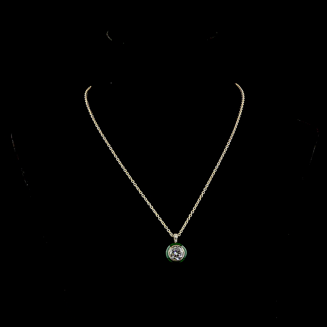 3.11 CTTW Round Lab Grown Diamond Special Necklace Pendant (F Color and VS1 Clarity)