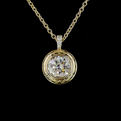 3.11 CTTW Round Lab Grown Diamond Special Necklace Pendant 18" (F Color and VS1 Clarity)