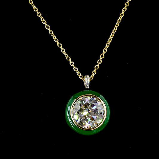 10.21 CTTW Round Lab Diamond Special Necklace Pendant (F Color and VVS2 Clarity)