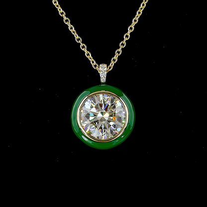 10.21 CTTW Round Lab Diamond Special Necklace Pendant (F Color and VVS2 Clarity)