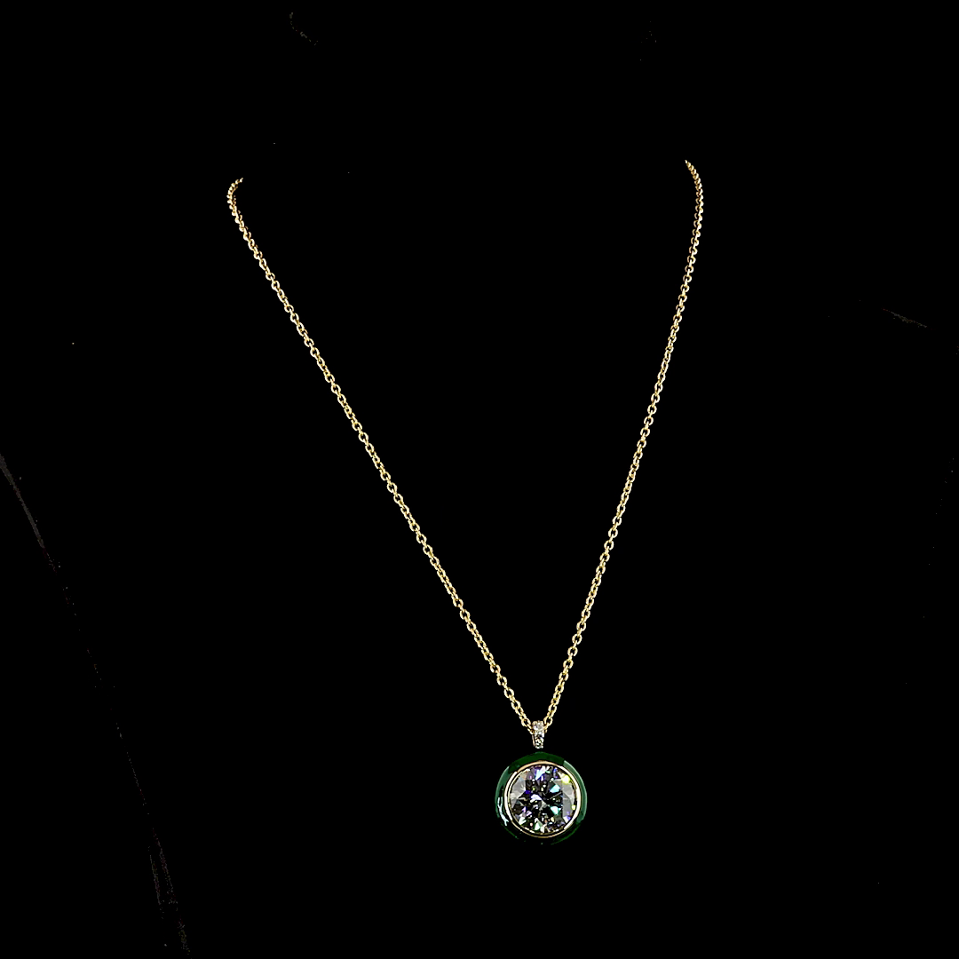 10.12 CTTW Round Lab Diamond Special Necklace Pendant (E/F Color and VS1/VVS2 Clarity)