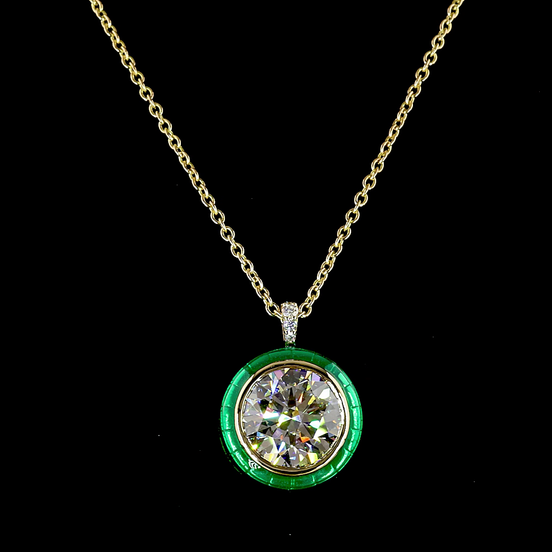 10.12 CTTW Round Lab Diamond Special Necklace Pendant (E Color and VS1 Clarity)