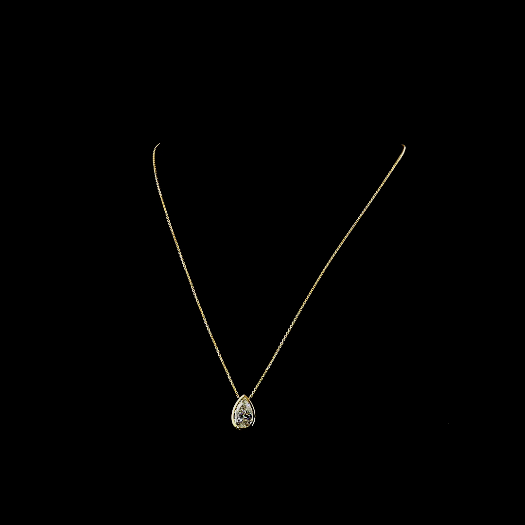 3.03 CT Pear Lab Grown Diamond Solitaire Necklace Pendant 18" (F Color and VS1 Clarity)