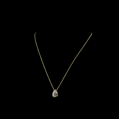 3.03 CT Pear Lab Grown Diamond Solitaire Necklace Pendant 18" (F Color and VS1 Clarity)