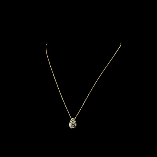 3.03 CT Pear Lab Grown Diamond Solitaire Necklace Pendant 18" (F Color and VS1 Clarity)