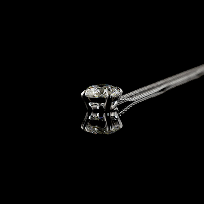 1.53 CT Round Lab Grown Diamond Solitaire Necklace Pendant 16.5" (F Color and VVS2 Clarity)