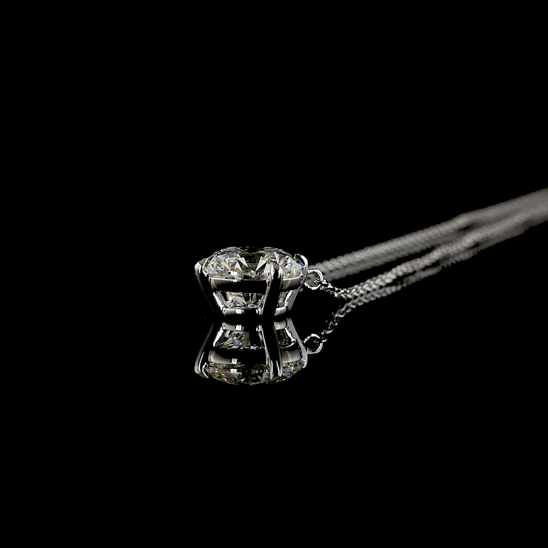 1.51 CT Round Lab Grown Diamond Solitaire Necklace Pendant 16.5" (E Color and VS1 Clarity)