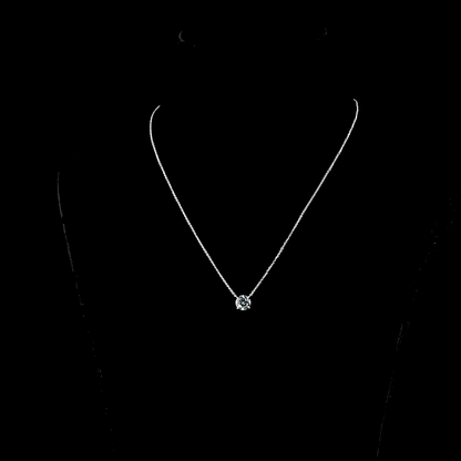 1.51 CT Round Lab Grown Diamond Solitaire Necklace Pendant 16.5" (E Color and VS1 Clarity)