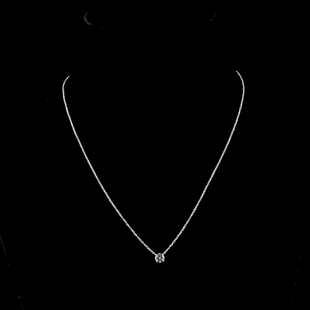 0.51 CT Round Lab Grown Diamond Solitaire Necklace Pendant 17" (E Color and VS1 Clarity)