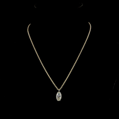 2.10 CT MO Lab Grown Diamond Solitaire Necklace Pendant 16" (E Color and VS1 Clarity)