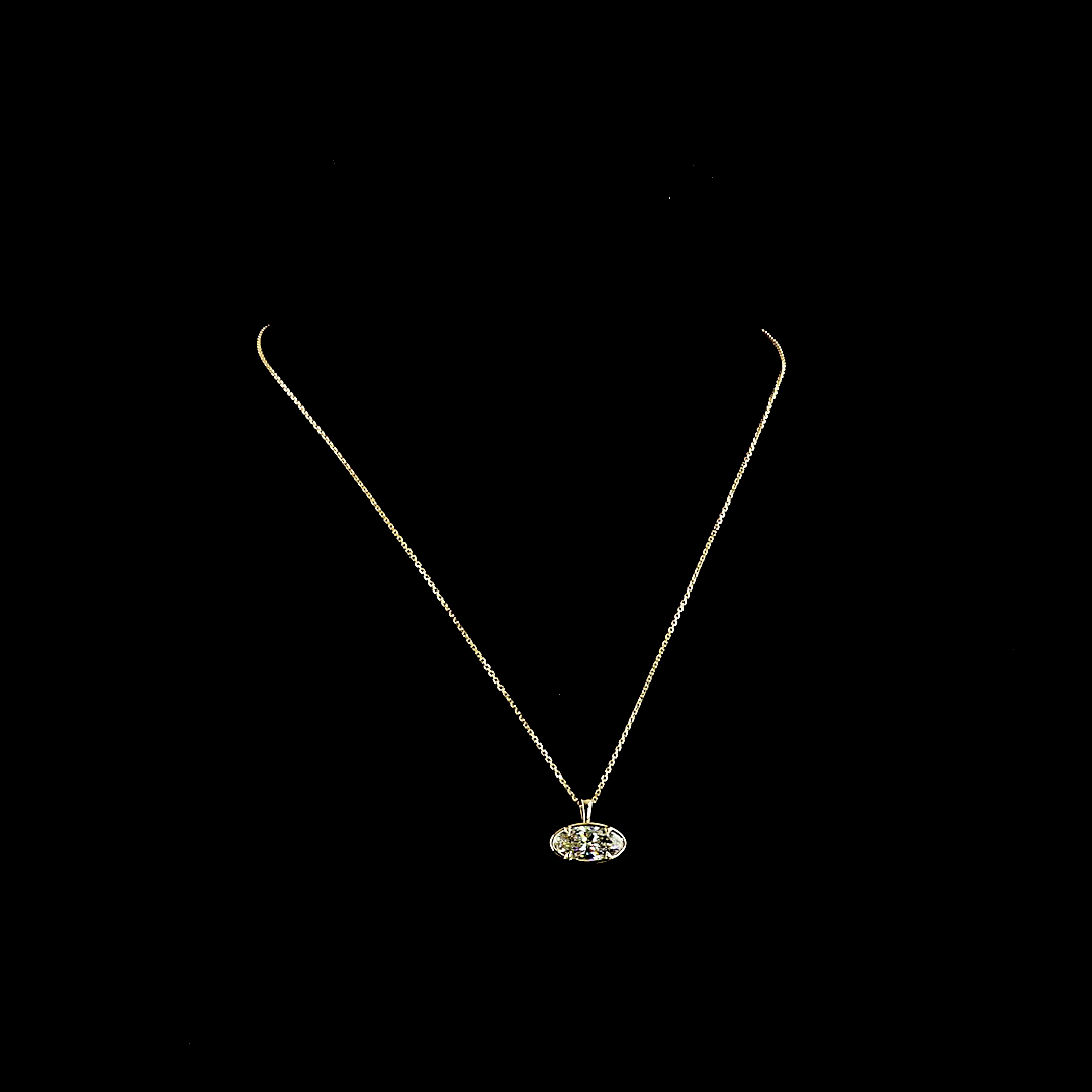 2.09 CT MO Lab Grown Diamond Solitaire Necklace Pendant 15" (F Color and VS1 Clarity)