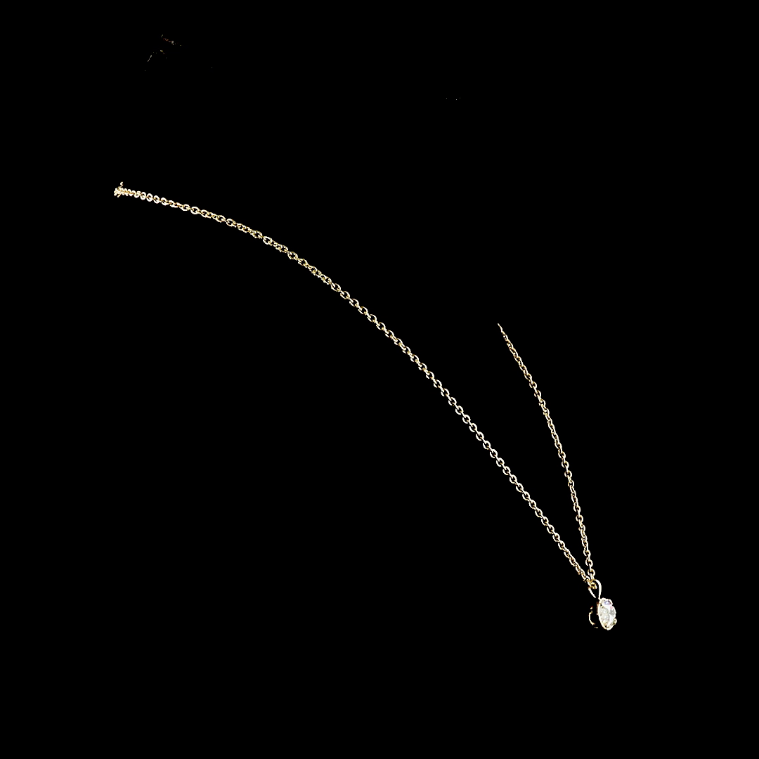 2.09 CT MO Lab Grown Diamond Solitaire Necklace Pendant 16" (F Color and VVS2 Clarity)