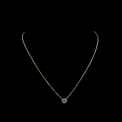 1.03 CT Round Lab Grown Diamond Solitaire Necklace Pendant 17" (F Color and VS1 Clarity)