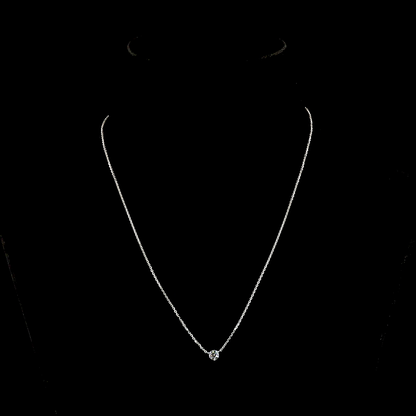 0.33 CT Round Lab Grown Diamond Solitaire Necklace Pendant 17" (F Color and VS1 Clarity)
